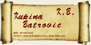 Kupina Batrović vizit kartica
